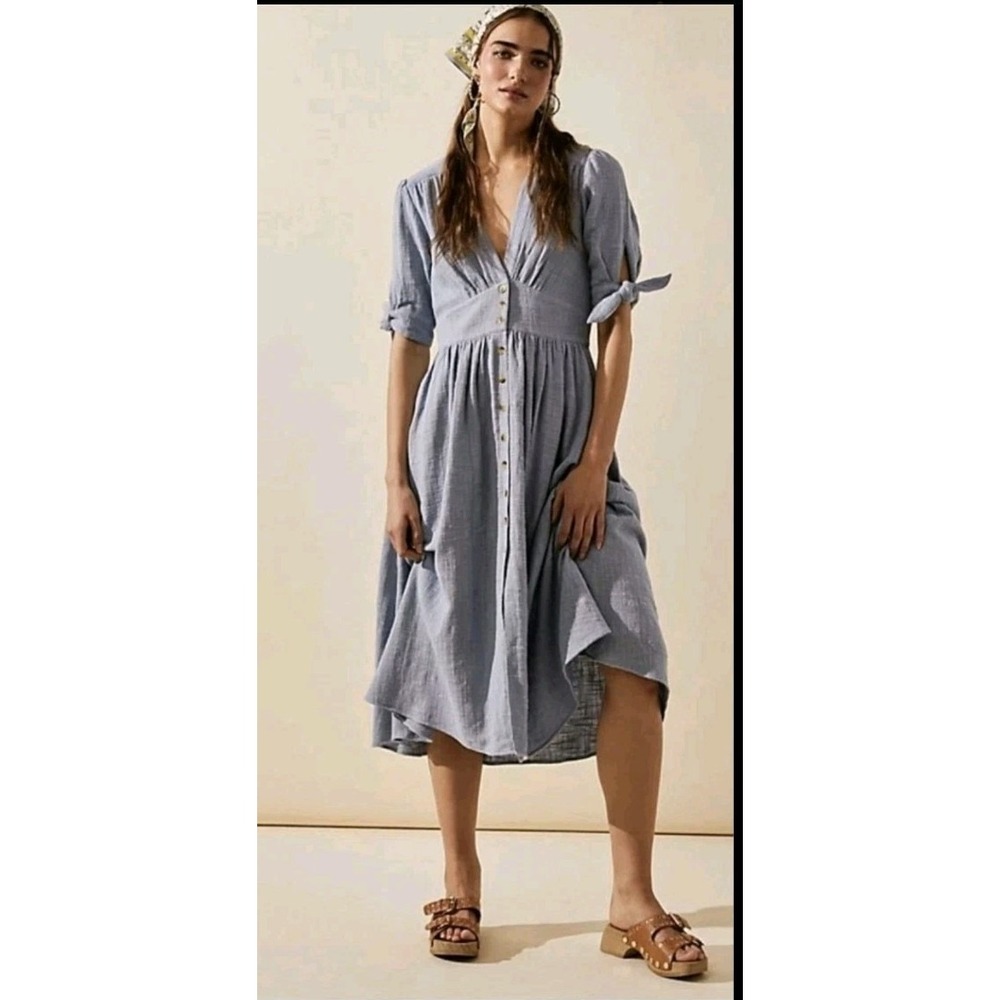 Free People Blue Stripe Midi Dress